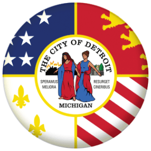 Detroit (Michigan) Flag 58mm Button Badge