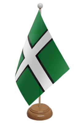 Devon Desk / Table Flag with wooden stand and base