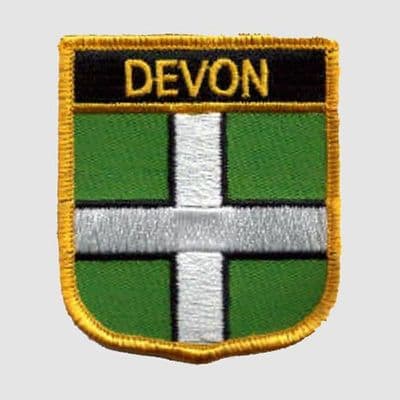 Devon Embroidered Flag Patch, style 07.