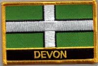 Devon Embroidered Flag Patch, style 09.