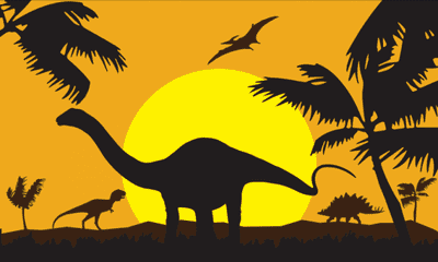 Dinosaur Silhouette Large Flag - 5' x 3'