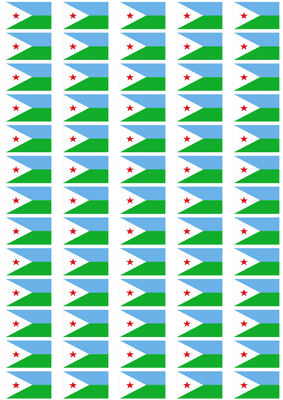 Djibouti Flag Stickers - 65 per sheet