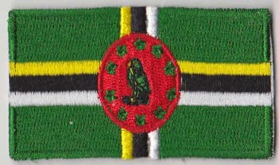Dominica Embroidered Flag Patch, style 04.