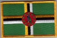 Dominica Embroidered Flag Patch, style 08.