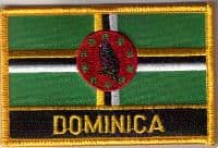 Dominica Embroidered Flag Patch, style 09.