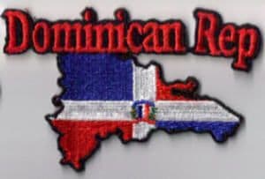 Dominican Republic Embroidered Flag Patch, style 05.