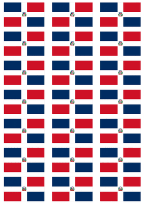 Dominican Republic Flag Stickers - 21 per sheet