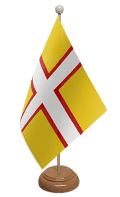 Dorset Desk / Table Flag with wooden stand and base