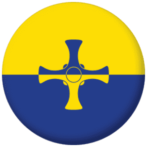 Durham County Flag 58mm Button Badge