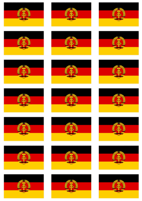East Germany Flag Stickers - 21 per sheet
