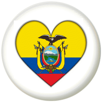 Ecuador Country Flag Heart 25mm Pin Button Badge