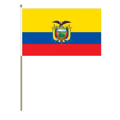 Ecuador Country Hand Flag - Large.