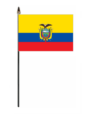 Ecuador Country Hand Flag - Small.