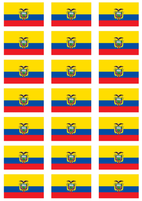 Ecuador Flag Stickers - 21 per sheet