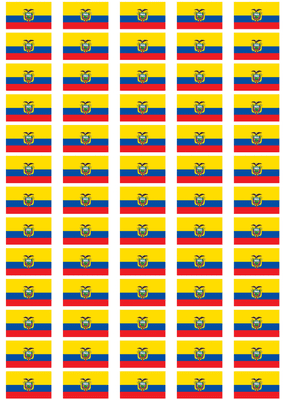 Ecuador Flag Stickers - 65 per sheet