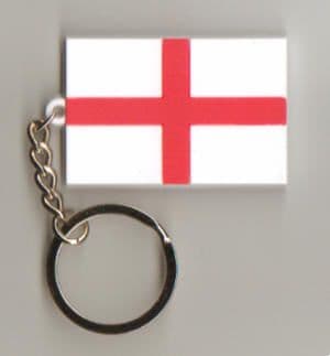 England Country Flag Soft PVC Keyring.