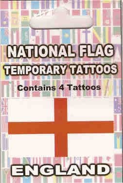 England Country Flag Tattoos.