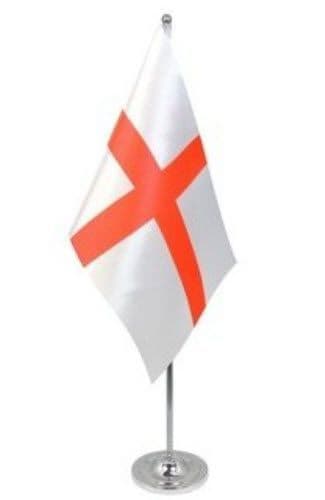 England Desk / Table Flag with chrome stand and base.