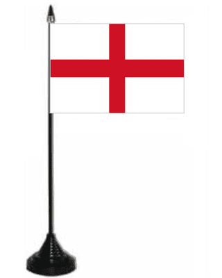 England Desk / Table Flag with plastic stand and base.