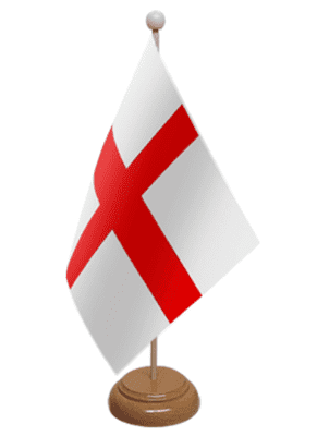 England Desk / Table Flag with wooden stand and base