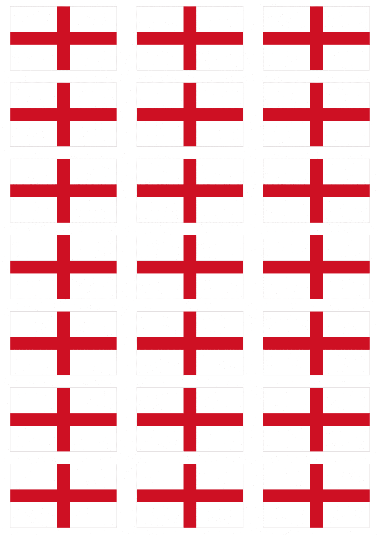 England Flag Stickers 21 per sheet