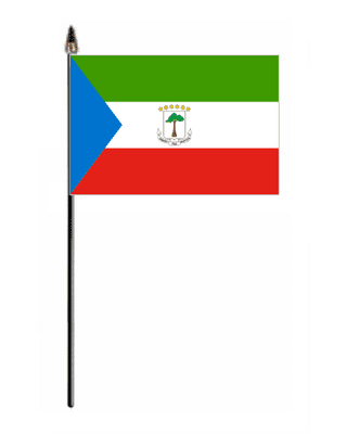 Equatorial Guinea Country Hand Flag - Small.
