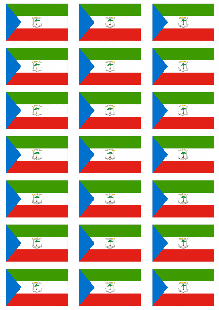 Equatorial Guinea Flag Stickers - 21 per sheet