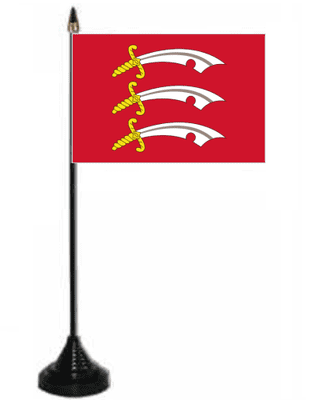 Essex Desk / Table Flag with plastic stand and base.