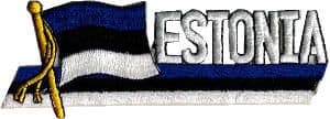 Estonia Embroidered Flag Patch, style 01.