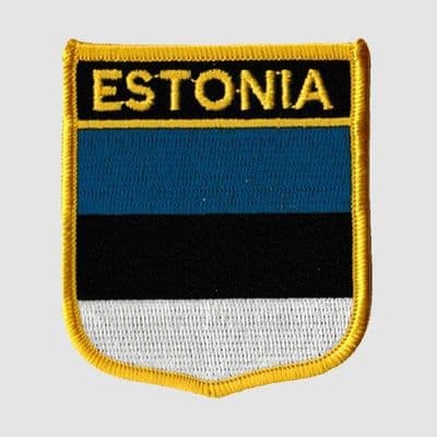 Estonia Embroidered Flag Patch, style 07.