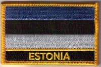 Estonia Embroidered Flag Patch, style 09.