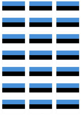 Estonia Flag Stickers - 21 per sheet