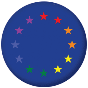 European Gay Pride Flag 58mm Button Badge