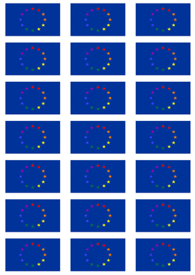 European Gay Pride Flag Stickers - 21 per sheet