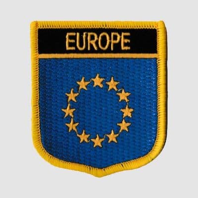 European Union, EU Embroidered Flag Patch, style 07.