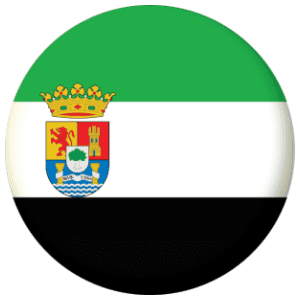 Extremadura Flag 58mm Button Badge.