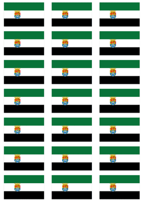 Extremadura Flag Stickers - 21 per sheet