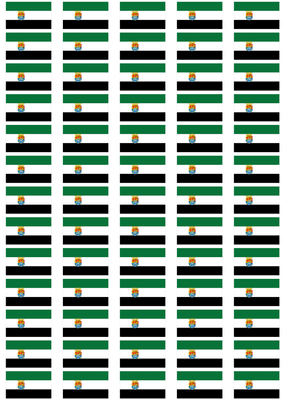 Extremadura Flag Stickers - 65 per sheet