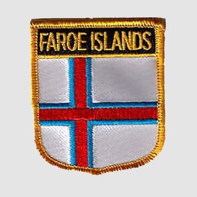 Faroe Islands Embroidered Flag Patch, style 07.