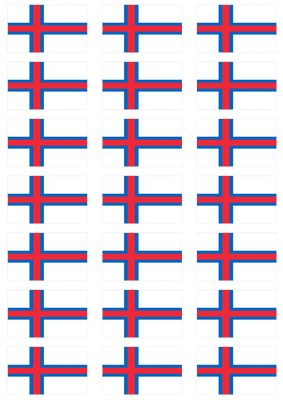 Faroe Islands Flag Stickers - 21 per sheet