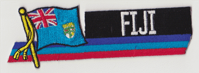 Fiji Embroidered Flag Patch, style 01.