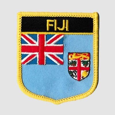 Fiji Embroidered Flag Patch, style 07.