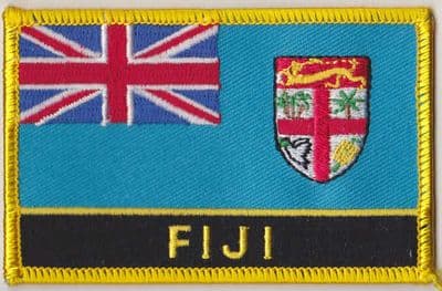 Fiji Embroidered Flag Patch, style 09.