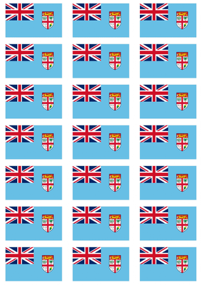 Fiji Flag Stickers - 21 per sheet