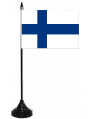 Finland Desk / Table Flag with plastic stand and base.