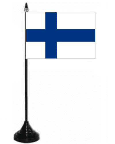 Finland Desk / Table Flag with plastic stand and base.