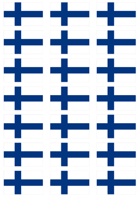 Finland Flag Stickers - 21 per sheet