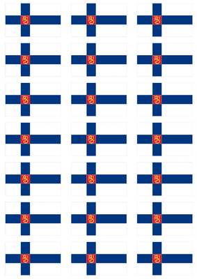 Finland State Flag Stickers - 21 per sheet