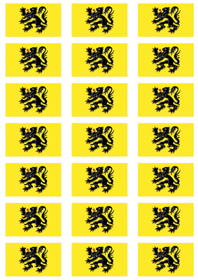 Flanders Flag Stickers - 21 per sheet