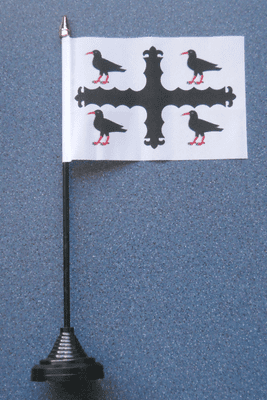 Flintshire Desk / Table Flag with plastic stand and base